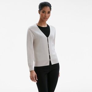 MM LaFleur The Billie Cardigan Sweater XS Champagne tan ivory career designer